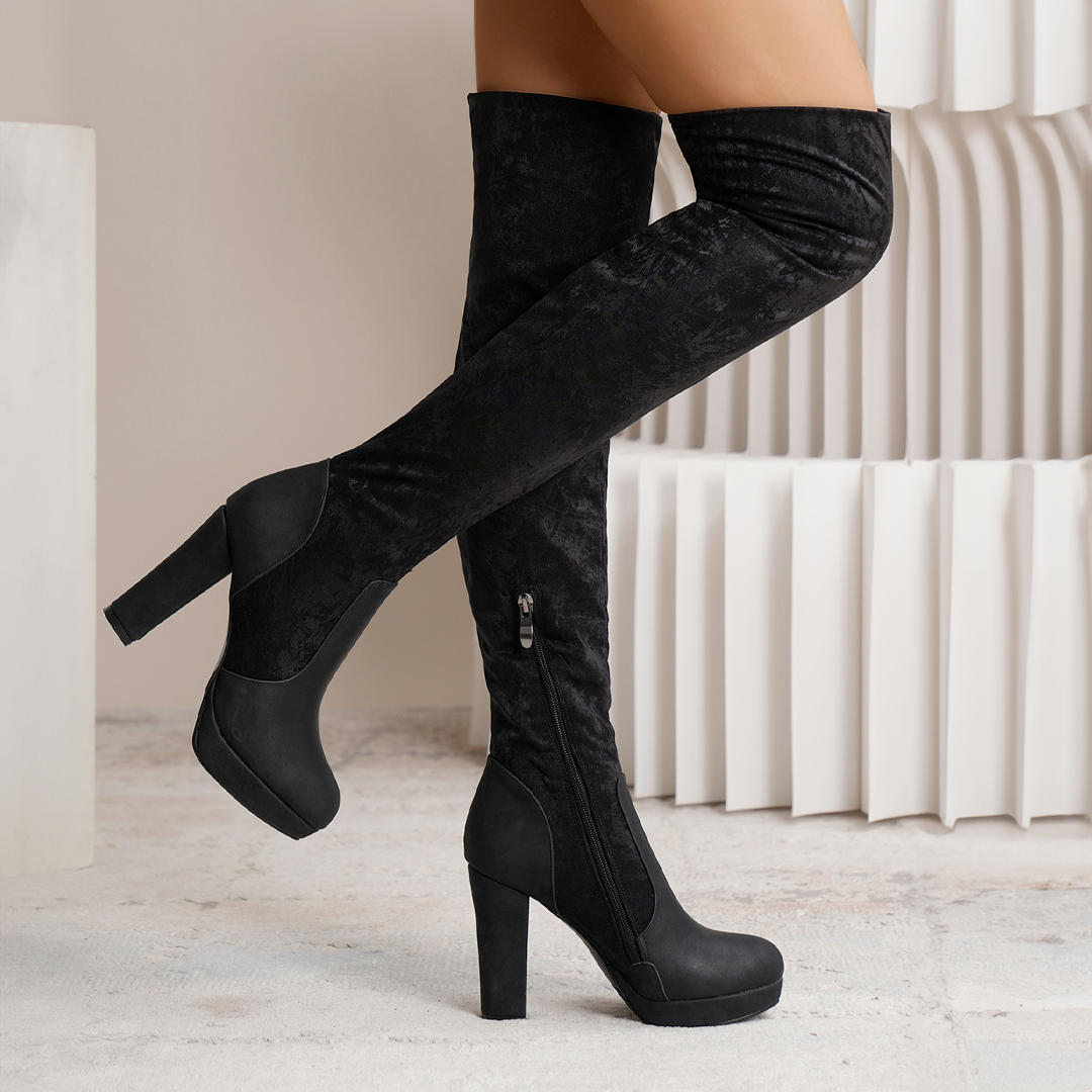 Rivelle Suede Leather Knee-High Boots
