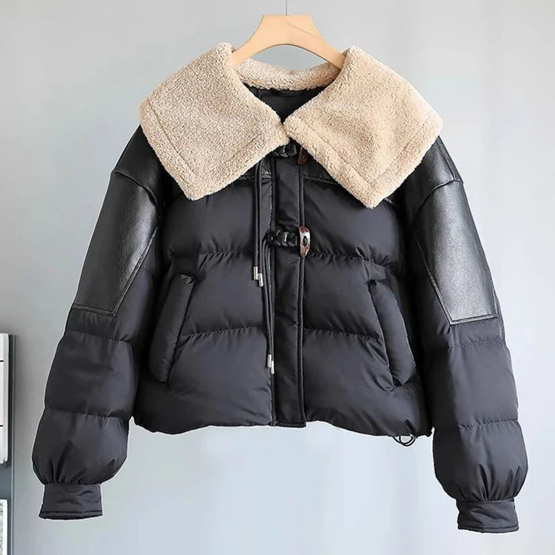 Lydia Beauté Leather Patchwork Down Jacket