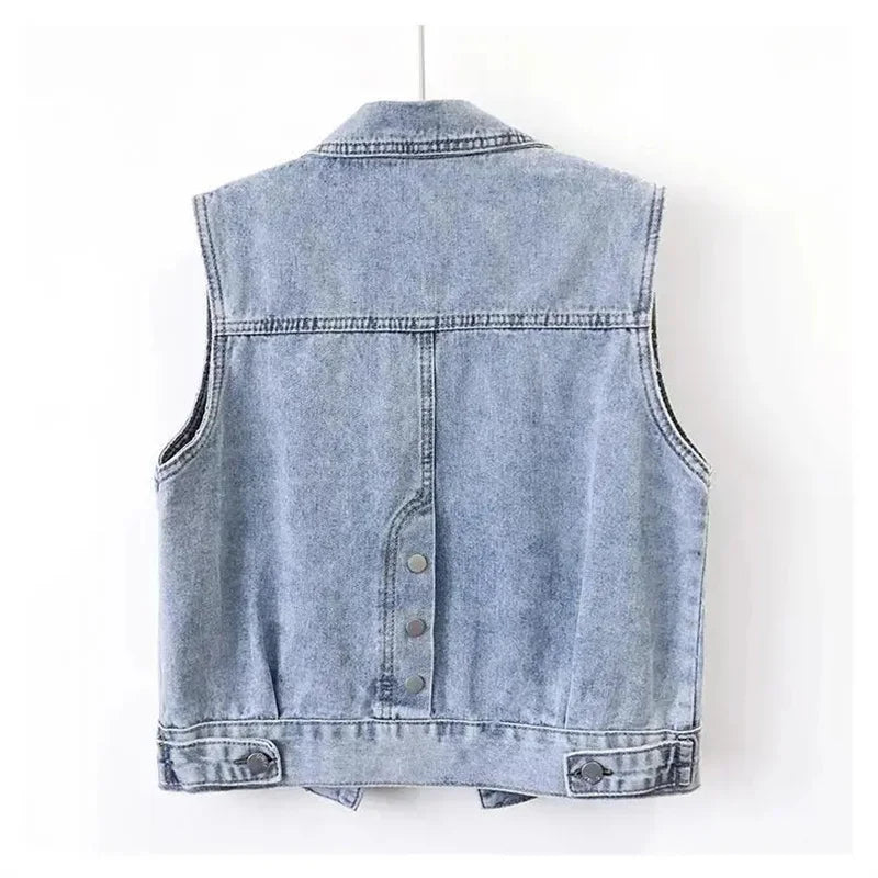 Maria Callas Sequin Denim Vest