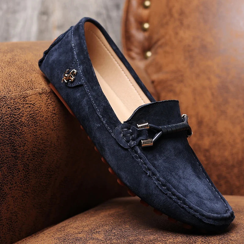 Enrico Rosso Suede Leather Loafers