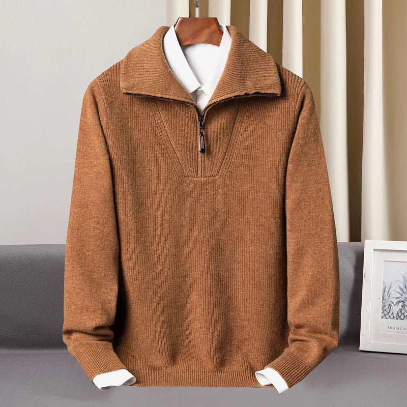 Caruso Half Zip Merino Sweater