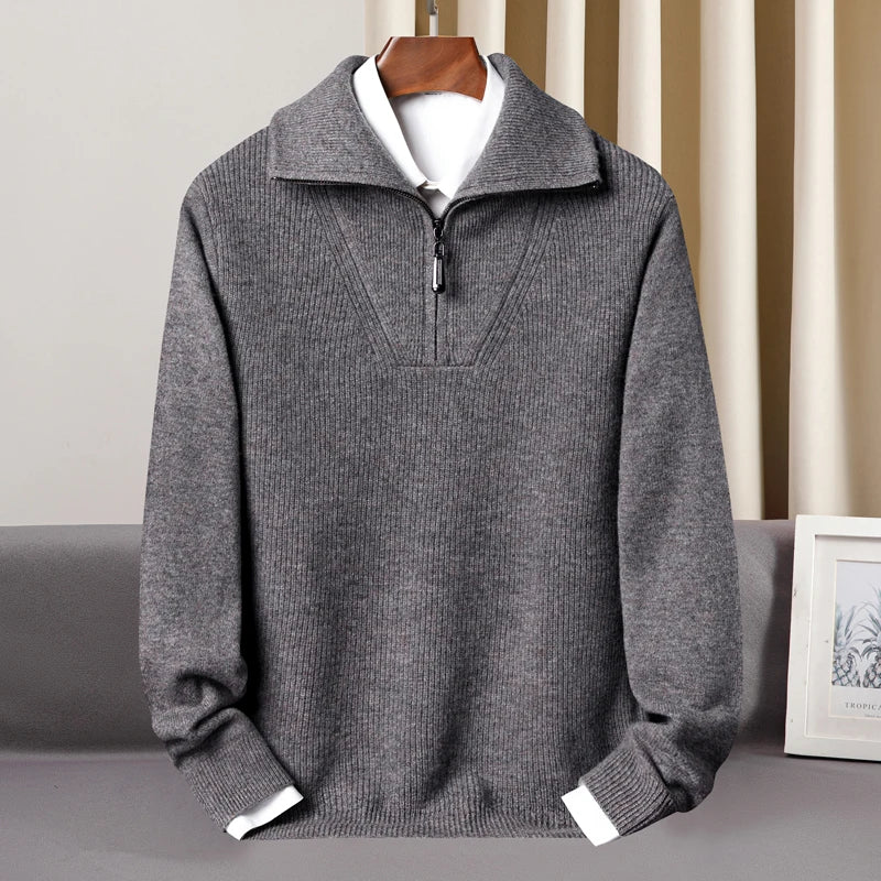 Caruso Half Zip Merino Sweater