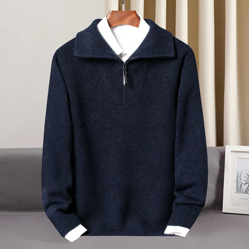 Caruso Half Zip Merino Sweater