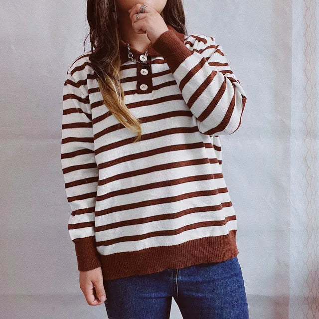 Emilia Monte Striped Casual Sweater