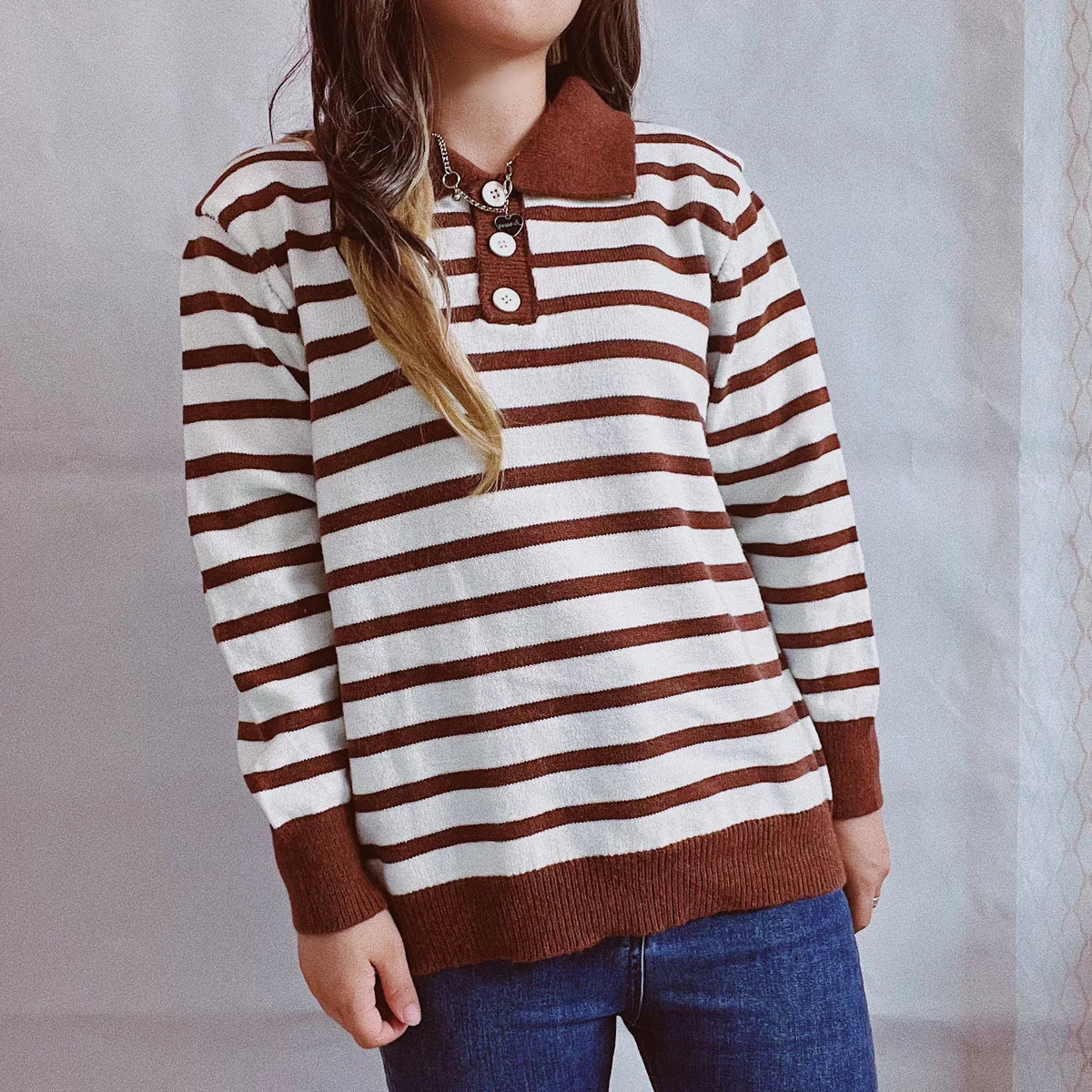 Emilia Monte Striped Casual Sweater