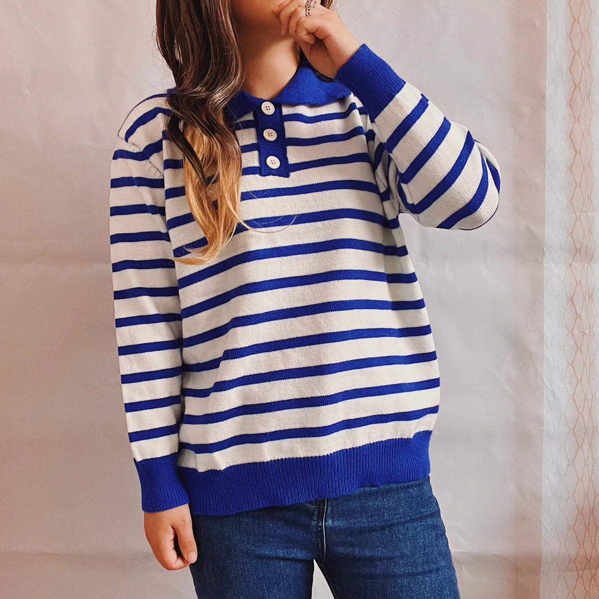 Emilia Monte Striped Casual Sweater